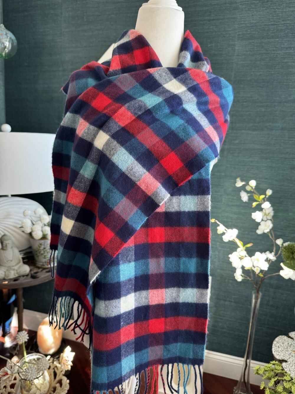 Softer Than Cashmere red green black Super Soft Tartan Holiday Unisex Giftable